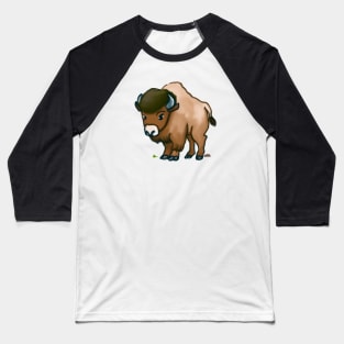 Cute Bison Drawing Baseball T-Shirt